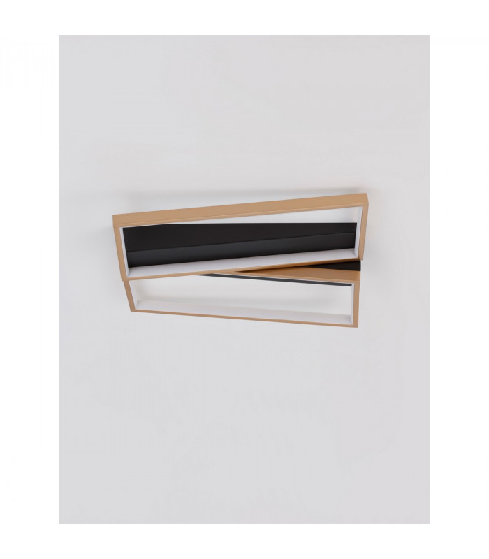 Elize II Integrated LED Semi Flush Light Black Brass Gold Steel Aluminium Silicon LED 28W 1550Lm 3000K-3