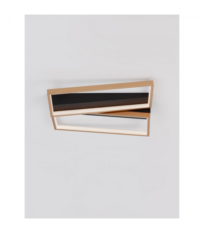 Elize II Integrated LED Semi Flush Light Black Brass Gold Steel Aluminium Silicon LED 28W 1550Lm 3000K-4