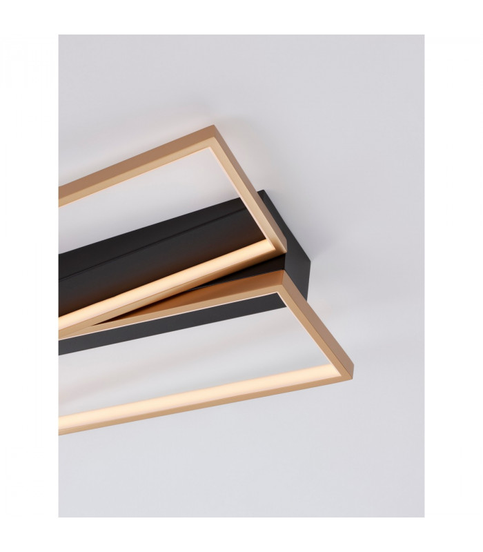 Elize II Integrated LED Semi Flush Light Black Brass Gold Steel Aluminium Silicon LED 28W 1550Lm 3000K-6