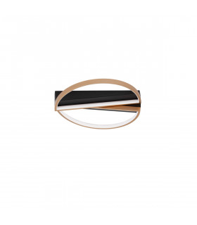 Elize III Integrated LED Semi Flush Light Black Brass Gold Steel Aluminium Silicon LED 28W 1550Lm 3000K-1