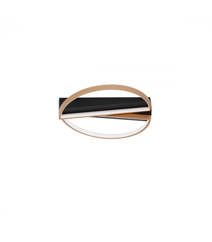 Elize III Integrated LED Semi Flush Light Black Brass Gold Steel Aluminium Silicon LED 28W 1550Lm 3000K-1