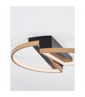 Elize III Integrated LED Semi Flush Light Black Brass Gold Steel Aluminium Silicon LED 28W 1550Lm 3000K-2