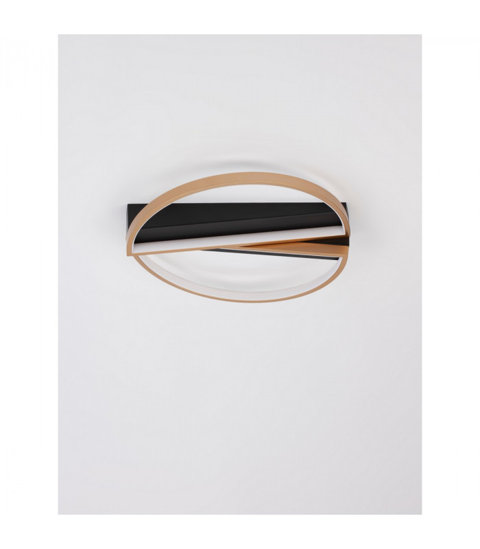 Elize III Integrated LED Semi Flush Light Black Brass Gold Steel Aluminium Silicon LED 28W 1550Lm 3000K-3