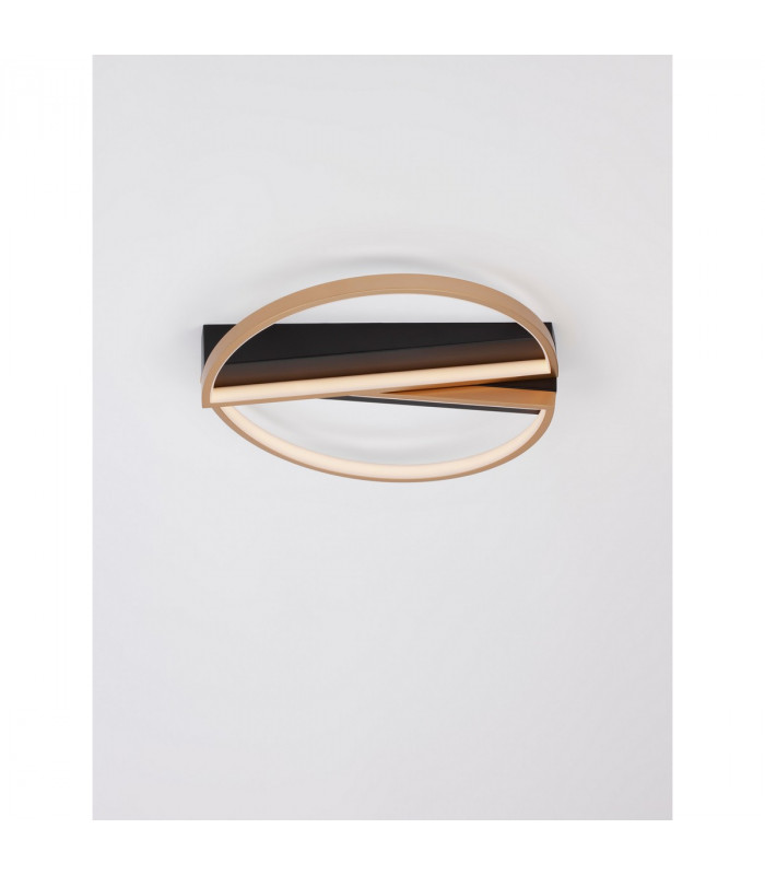 Elize III Integrated LED Semi Flush Light Black Brass Gold Steel Aluminium Silicon LED 28W 1550Lm 3000K-4