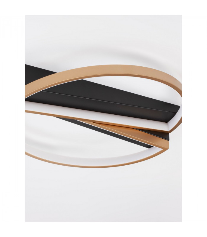 Elize III Integrated LED Semi Flush Light Black Brass Gold Steel Aluminium Silicon LED 28W 1550Lm 3000K-5