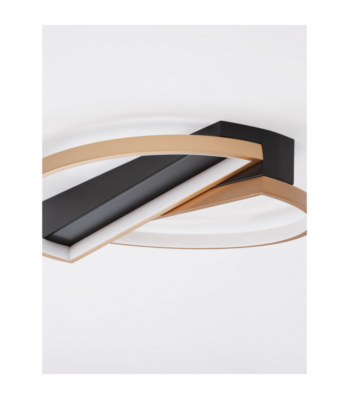 Elize III Integrated LED Semi Flush Light Black Brass Gold Steel Aluminium Silicon LED 28W 1550Lm 3000K-6