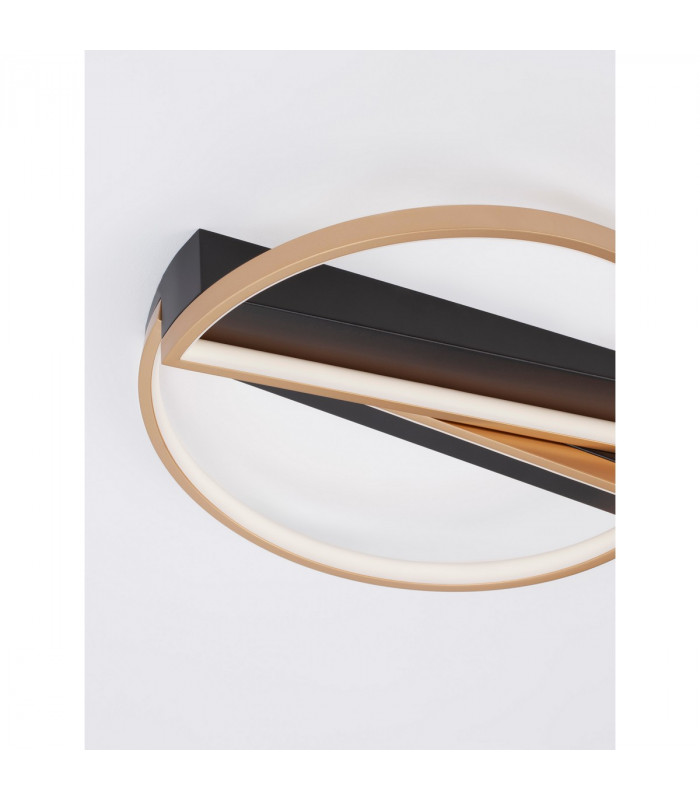 Elize III Integrated LED Semi Flush Light Black Brass Gold Steel Aluminium Silicon LED 28W 1550Lm 3000K-7