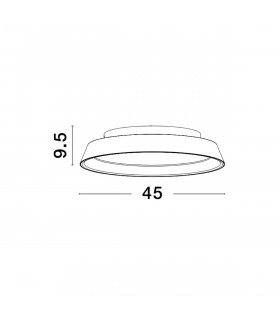 Vela Integrated LED Semi Flush Light Sandy White Outside Coffee inside Aluminium LED 30W 1665Lm 3000K-2