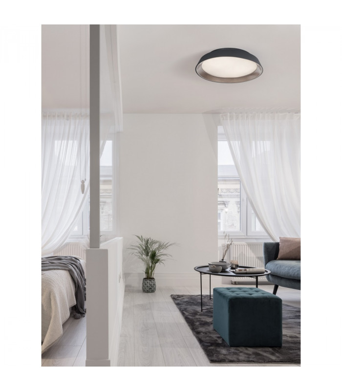 Vela Integrated LED Semi Flush Light Sandy Black Outside Coffee Inside Aluminium LED 30W 1665Lm 3000K-2
