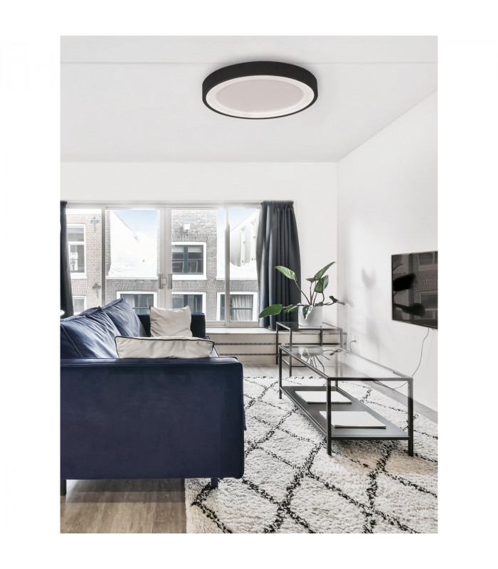 Nodi Integrated LED Semi Flush Light Sandy Black Aluminium LED 30W 230V 1590Lm 3000K-2