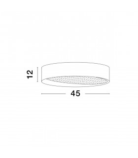 Oby Integrated LED Semi Flush Light Sandy Black Aluminium LED 30W 230V 2238Lm 3000K-2