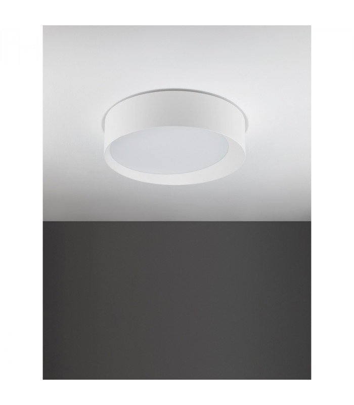Oby Integrated LED Semi Flush Light Sandy White Aluminium LED 30W 230V 2238Lm 3000K-3