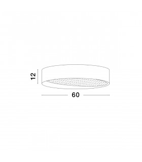 Oby Integrated LED Semi Flush Light Sandy White Aluminium LED 60W 230V 2033Lm 3000K-2