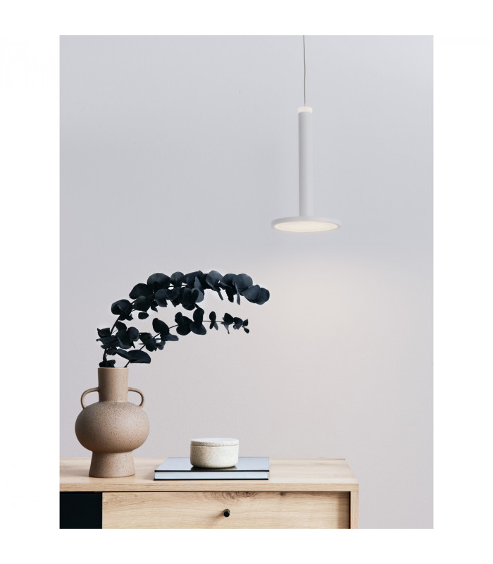 Palencia Integrated LED Pendant Ceiling Light Matt White Metal LED 11W 517Lm 3000K-2