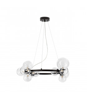 Odillia 11 Light Globe Pendant Ceiling Light Matt Black Metal Glass LED G9 Two ways of mounting-1