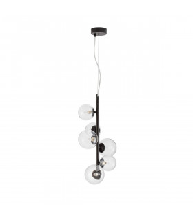 Odillia 6 Light Globe Pendant Ceiling Light Matt Black Metal Glass LED G9-1