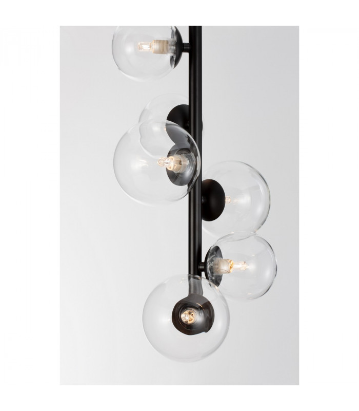 Odillia 6 Light Globe Pendant Ceiling Light Matt Black Metal Glass LED G9-5