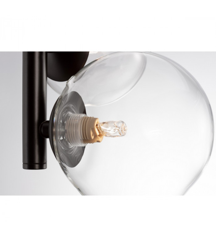 Odillia 6 Light Globe Pendant Ceiling Light Matt Black Metal Glass LED G9-7
