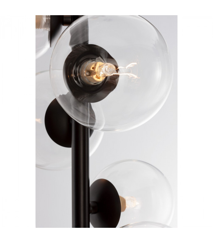 Odillia 6 Light Globe Pendant Ceiling Light Matt Black Metal Glass LED G9-8