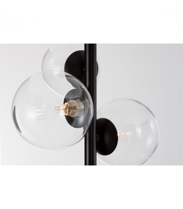 Odillia 6 Light Globe Pendant Ceiling Light Matt Black Metal Glass LED G9-9