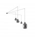 Cinzia 4 Light Pendant Ceiling Light Smoky Glass Black Cord Black Metal Base LED E27-1