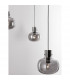 Cinzia 4 Light Pendant Ceiling Light Smoky Glass Black Cord Black Metal Base LED E27-5
