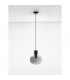Cinzia 22cm Globe Pendant Ceiling Light Smoky Glass Black Cord Black Metal Base LED E27-2