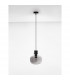Cinzia 22cm Globe Pendant Ceiling Light Smoky Glass Black Cord Black Metal Base LED E27-3