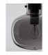Cinzia 22cm Globe Pendant Ceiling Light Smoky Glass Black Cord Black Metal Base LED E27-4