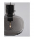 Cinzia 22cm Globe Pendant Ceiling Light Smoky Glass Black Cord Black Metal Base LED E27-6