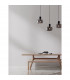 Cinzia 3 Light Bar Pendant Ceiling Light Smoky Glass Black Cord Black Metal Base LED E27-2