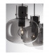 Cinzia 3 Light Bar Pendant Ceiling Light Smoky Glass Black Cord Black Metal Base LED E27-6