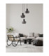 Cinzia 3 Light Cluster Pendant Ceiling Light Smoky Glass Black Cord Black Metal Base LED E27-2
