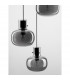 Cinzia 3 Light Cluster Pendant Ceiling Light Smoky Glass Black Cord Black Metal Base LED E27-5