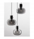 Cinzia 3 Light Cluster Pendant Ceiling Light Smoky Glass Black Cord Black Metal Base LED E27-7