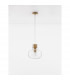 Cinzia 22cm Globe Pendant Ceiling Light Clear Glass White Cord Brass Gold Metal LED E27-3