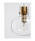 Cinzia 22cm Globe Pendant Ceiling Light Clear Glass White Cord Brass Gold Metal LED E27-4