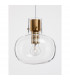 Cinzia 22cm Globe Pendant Ceiling Light Clear Glass White Cord Brass Gold Metal LED E27-5