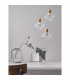 Cinzia 3 Light Bar Pendant Ceiling Light Clear Glass White Cord Brass Gold Metal LED E27-2