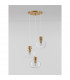 Cinzia 3 Light Bar Pendant Ceiling Light Clear Glass White Cord Brass Gold Metal LED E27-3