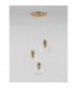 Cinzia 3 Light Bar Pendant Ceiling Light Clear Glass White Cord Brass Gold Metal LED E27-4