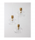 Cinzia 3 Light Bar Pendant Ceiling Light Clear Glass White Cord Brass Gold Metal LED E27-5