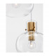 Cinzia 3 Light Bar Pendant Ceiling Light Clear Glass White Cord Brass Gold Metal LED E27-6