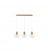 Cinzia 3 Light Cluster Pendant Ceiling Light Clear Glass White Cord Brass Gold Metal LED E27-1