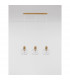 Cinzia 3 Light Cluster Pendant Ceiling Light Clear Glass White Cord Brass Gold Metal LED E27-3