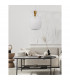 Cinzia 30cm Globe Pendant Ceiling Light Clear Glass White Cord Brass Gold Metal LED E27-3