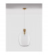 Cinzia 30cm Globe Pendant Ceiling Light Clear Glass White Cord Brass Gold Metal LED E27-4