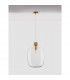 Cinzia 30cm Globe Pendant Ceiling Light Clear Glass White Cord Brass Gold Metal LED E27-5