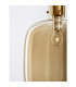 Cinzia 30cm Globe Pendant Ceiling Light Champagne Glass White Cord Brass Gold Metal LED E27-6