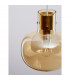 Cinzia 22cm Globe Pendant Ceiling Light Champagne Glass White Cord Brass Gold Metal LED E27-6